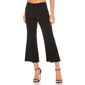 ALC Felix Pant Black Mid-Rise Wide Crop Flare Trouser Pants Size 8